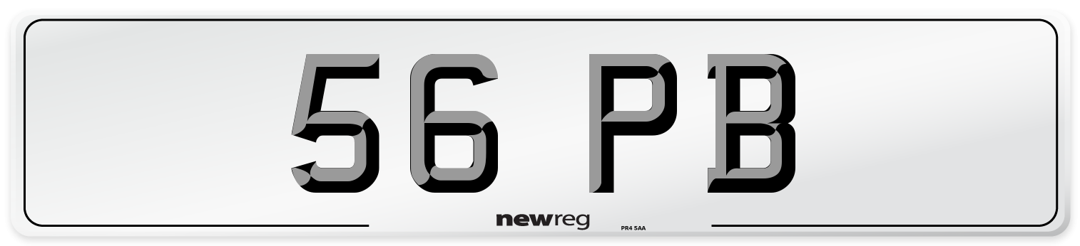 56 PB Number Plate from New Reg